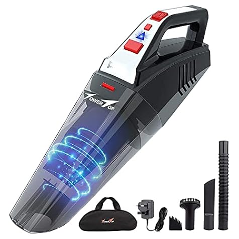 Handheld Vacuum, Hand Vacuum Cordless Portable Vacuum Cleaner with Li-ion Battery Rechargeable Quick Charge Tech, 2 LED Light Wet Dry Car Vacuum for Home and Car Cleaning, Ideal Gift for Christmas