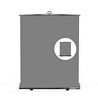 【Easy Set-Up】 RAUBAY 59.8 x 78.7in Collapsible Gray Backdrop Screen Portable Retractable Panel Photo Grey Background with Stand for Video Conference, Photographic Studio, Streaming