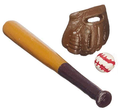 Dollhouse Baseball Bat Glove & Ball Miniature Games Accessory 1:12 Scale