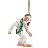 Design Toscano Bigfoot The Abominable Snowman Yeti Holiday Ornament, White,Christmas