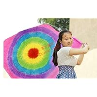 Rainbow Silk Production -Circle (1.6m x1.65m) Magic Tricks , Party Tricks, Amazing Tricks , Magic Kit,Stage Magic