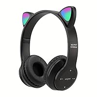 Generic Black Headphones with Headband Cat Orjea RGB gamming