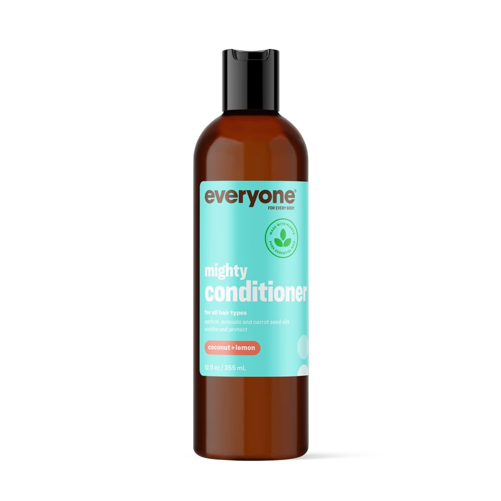 Everyone Hair Care Conditioner - Coconut & Lemon Mighty, 12 fl oz Bottle, Wash & Leave In Hydrating Conditioner, Deep Moisturizing, Sulfate Free & Paraben Free