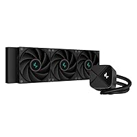 DeepCool LS720S Zero Dark Liquid Cooler-360mm-4th Gen AIO Pump-Dynamic PWM Range-3100 RPM-Anti-Leak Technology-CPU Water Cooler for AMD AM4/AM5, Intel LGA1700/1200/1151/1150/1155 (R-LS720-BKNNMM-G-1)