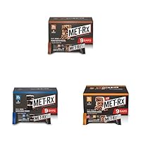 Bundle of MET-Rx Big 100 Colossal Protein Bars, Great as Healthy Meal Replacement, Snack, and Help Support Energy, 9 Peanut Butter Pretzel + 9 Super Cookie Crunch + 9 Vanilla Caramel Churro