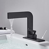 Faucets,Kitchen Faucet White/Black Basin Faucets Bath Basin Sink Mixer Taps Bathroom Brass Taps Square Vessel Faucet Basin Cold Hot Water Mixer Tap/Black with Plate