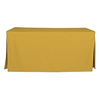 Premium Full Length Fitted Reusable Event Tablecloth, 6-Foot, Yellow