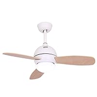 Ceiling Fan with Lights,Solid Ceiling Fan Light with Remote Control Led Dimming Fan Light Living Room Bedroom Dining Room Ceiling Fan Light Led Chandelier/White/36Inch