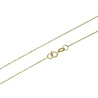 1mm thick 18K gold plated on solid sterling silver 925 Italian diamond cut BALL bead link chain necklace bracelet anklet - 15, 20, 25, 30, 35, 40, 45, 50, 55, 60, 65, 70, 75, 80, 85, 90, 95, 100cm