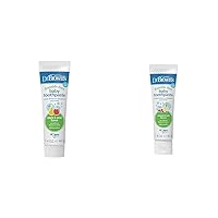 Dr. Brown's Fluoride-Free Baby Toothpaste, Apple Pear & Mixed Fruit Flavors, Infant & Toddler Oral Care, 2-Pack, 1.4oz/40g Each, 0-3 Years