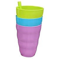 ERINGOGO 3pcs Cup with Straw Hole Juice Mug Water Glass Kitchen Supplies Decorative Drinking Glasses Cups Water Tumbler Beer Cup Mug with Straw Milk Mug Juice Glass One-piece re-usable