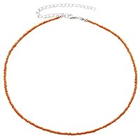 Boho Choker Necklace Chain Seed Bead Necklaces Jewelry for Women Orange