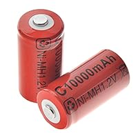 Rechargeable Batteries C Size 1.2V 10000Mah Ni-Mh Red Rechargeable Battery Cell for Gas Cooker Burner Led Torch and Toys. 1.2V 2Pcs