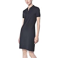 Women's Summer Cotton Short Sleeve Lapel Polo Dress Casual Ladies Fitted Casual Dress Shirt