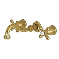 Kingston Brass KS3127AX 8-Inch Center Wall Mount Bathroom Faucet, Brushed Brass