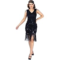 Ro Rox 1920s Dress for Women Vintage Style Flapper Dress 1920's Great Gatsby Costume Cocktail Art Deco Party