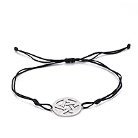 EUEAVAN Pentagram Jade Wire Charm Bracelet Hollow Break Five Pointed Star David Bangle Adjustable Anklet Wiccan Pagan Jewelry Girl Women