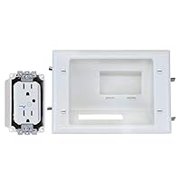 Electronics 45-0081-WH Recessed AV/HDMI Cable Conceal Plate with Dual Power Surge Suppressor , White