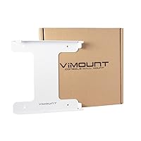 ViMount Wall Mounting System Compatible with Playstation 4 PS4 Slim Game Console (Mount PS4 Slim on Wall Near or Behind TV) in White Color