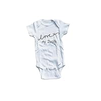 Baby Tee Time Baby Girls' Cursive Pink Heart I Love My Daddy One Piece