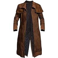 Suede Leather Duster Coat Mens - New Vegas A7 Armor Classic Veteran Ranger Brown Trench Coat