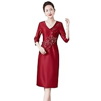 Autumn Mother of Bride Cheongsams Evening Dresses for Chinese Traditional Wedding Long Sleeves Gowns