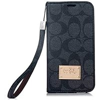 Wallet Case for iPhone 13 with Card Holder, Luxury Monogram Magnetic Shockproof Leather Flip Cover Case for Apple iPhone 13 6.1 inch 2021 Release Black