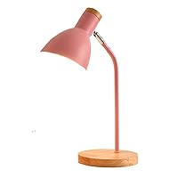 QHLOM Table Lamp Metal Table Lamp AC Power Plug 3-Way Dimmable Bedside Nightstand Reading Lamp for Bedroom Living Room Kids Room Office Bright (Color : Pink, Size : LED/10w)