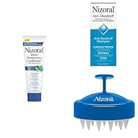 Deep Moisturizing Conditioner 9.4 Oz, Anti-Dandruff Shampoo 7 Fl Oz Scalp Massager Bundle