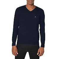 Tommy Hilfiger Men's Essential Long Sleeve Cotton V-Neck Pullover Sweater