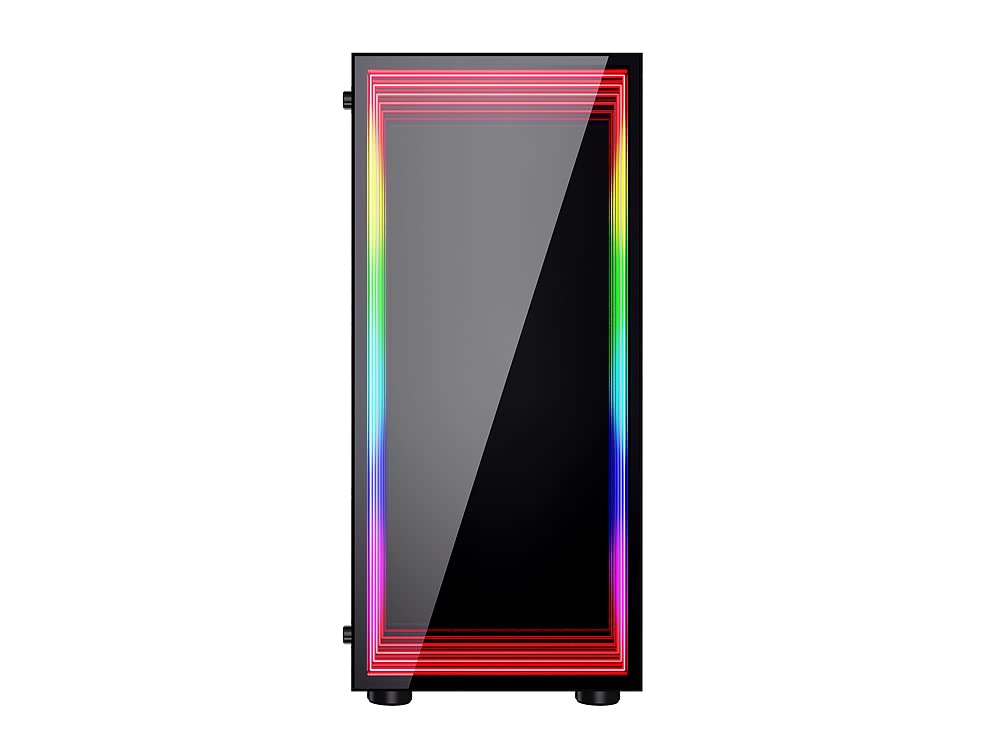 Bgears b-Optillusion Gaming PC ATX case, Special Optical Illusion ARGB Front Panel, Tempered Glass Side. USB3.0, Support up to EATX Motherboard. Fan Not Included.