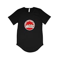 New Year Same Hot Mess Men’s Jersey T-Shirt with Curved Hem Black, White