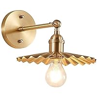 Vintage Brass Wall Lamp, Antiquit? T Copper Wall Lamp Creative Modern Bedroom Bedroom Bederies Chandelier E27 for House, Bar, Restaurants, Cafe, Club, Gear Decoration, 22 * ​​28Cm Wall Lamp