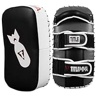 TITLE Boxing MMA Air Raid Thai Pads (Pair) - Muay Thai Pad, Thai Pad, MMA Pad, Punch Mitts, Kick Pad, Kick Boxing, MMA Equipment, Kickboxing Equipment, Karate Equipment