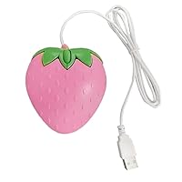 New USB Cord Mouse Pink Strawberry Small Optical PC Computer Game Mouse Girls Gift Mause for Office Laptop Desktop Cute Pink