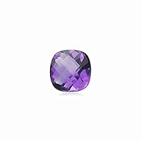 10.00-12.00 Cts of 15 mm AAA Cushion Checkered Natural Amethyst (1 pc) Loose Gemstone