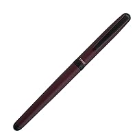 OHTO CR02 Ceramic Rollerball Pen, 0.5mm Fine Point, Medium-Thick Aluminum Barrel with Brass Components, Matte Wine, Refillable Water-Based Black Ink, CR02-05-MWI