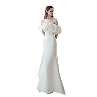 One-Shoulder Wedding Dress, Evening Dress Annual Party Dress, Satin Mermaid Wedding Sleeveless Maxi Evening Prom Dresses