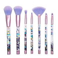 7pcs cksand crystal handle makeup brush set beauty tools fiber eye shadow brush (7 pcs)