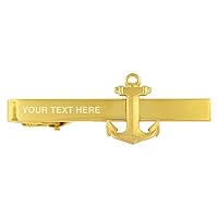 PinMart Anchor Nautical Tie Clip Tie Bar - Gold or Silver - Engravable or Non-engravable
