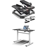 Sunny Health & Fitness 2-in-1 Premium Power Stepper with Resistance Bands, Low-Impact Cardio, Space-Saving, Height-Adjustable, 330 LB Max and SunnyFit® App Enhanced Bluetooth Connectivity SF-S021054