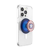 PopSockets Phone Grip Compatible with MagSafe, Adapter Ring for MagSafe Included, Phone Holder, Wireless Charging Compatible, Disney - Enamel Captain America