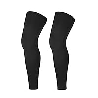 1 Pair Knee Sleeves Non Slip Compression Long Full Leg Sleeve for Men Women Sport Basketball Football Cycling (Medium, Black)