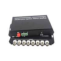 8 Channels Video Fiber Optical Media Converters (1Pair Transmitter & Receiver) Singlemode Fiber Up to 20Km for CCTV Cameras Surveillance Security System