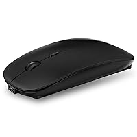 2.4GHz Wireless Bluetooth Mouse, Dual Mode Slim Rechargeable Wireless Mouse Silent USB Mice, 3 Adjustable DPI,Compatible for Laptop Windows MacBook Android MAC PC Computer (Black)