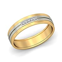 Round Men's Ring Natural Diamond Size 1.2 MM Diamond Weight 0.045 CTW In 14K Solid Gold Diamond Ring