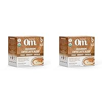 Om Mushroom Superfood Coffee Latte Blend Mushroom Powder, Single Serve, 10 Count, Lion's Mane, Cordyceps, Reishi, Chaga, Energy & Mental Clarity Support Supplement (Pack of 2)