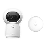 Aqara 2K Security Indoor Camera Hub G3 Plus Water Leak Sensor, AI Facial and Gesture Recognition, Infrared Remote Control, 360° Viewing Angle via Pan and Tilt