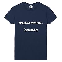 Many Have Eaten Few Have Died Printed T-Shirt - Navy - LT