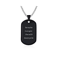 VNOX Personalized Customize Military Dog Tags Necklace Pendant Keychain with Black Silencer,Inspiration Gift